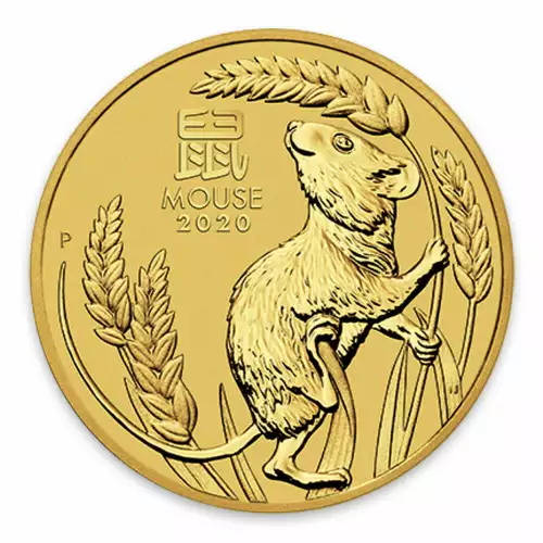 2020 1oz Perth Mint Lunar Series: Year of the Mouse Gold Coin (2)