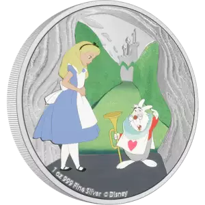 Disney Alice in wonderland - 2021 1oz white Rabbit Silver Coin (2)