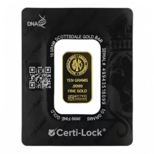 Scottsdale Mint 10g Gold Lion Bar in Certilock (2)