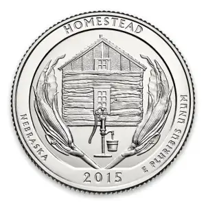 2015 America the Beautiful 5oz Silver - Homestead National Monument of America, NE Missing some/all OGP