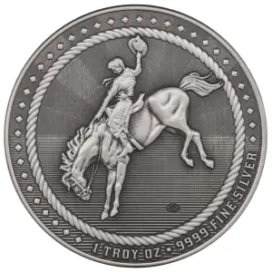 1 oz Cowboy - Buffalo Privy Antique Silver Round (2)
